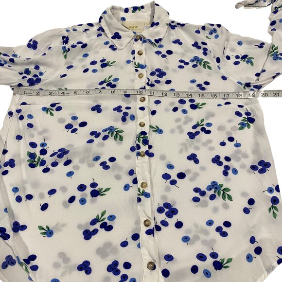 Anthropologie Maeve Blueberry Blithe Button Up Blouse Size 4 - Picture 8 of 9